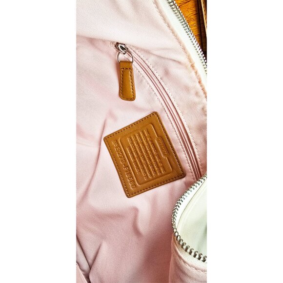 Y2K Coach Hamptons Large Ergo Soho Ivory Cream & Camel Leather Hobo Buckle Bag - Picture 8 of 16